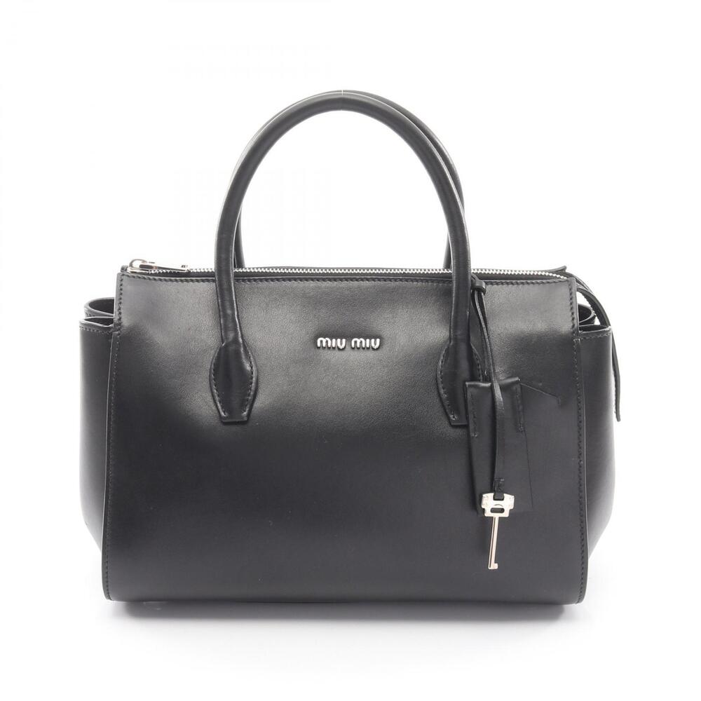 Miu Miu Vitello Lux Leather Tote Bag Black